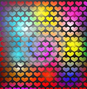 Abstract background with heart shaped grid