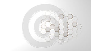 Abstract background hexagon white and golden frontal