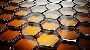 Abstract background of hexagonal honeycombs. Generative AI