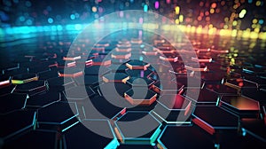 Abstract background with hexagonal tiles. Tech styled hex pattern. Generated AI.
