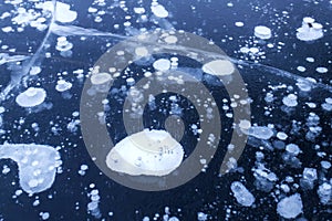 The abstract background of ice structure on the river