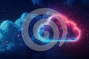 Abstract background image, cloud storage concept, data transfer.