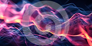 Abstract background image of digital waves made of dots