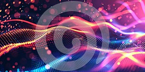 Abstract background image of digital waves made of dots