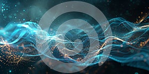 Abstract background image of digital waves made of dots