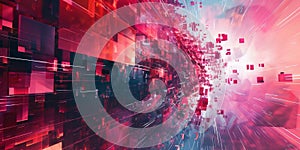 Abstract background image of digital waves made of dots