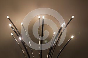 Abstract background image of the diode small bulbs on thin legs direction in different direction