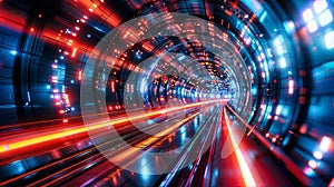 abstract background image of a futuristic glowing tunnel