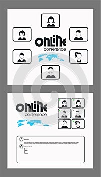 Online conference concept.