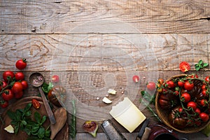 Abstract background ingredients for making pasta