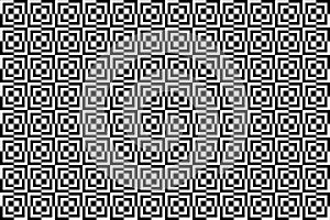Abstract background of intersecting squares in black and white, with optical effect