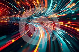 Abstract background light trail scurve distortionper by generative ai