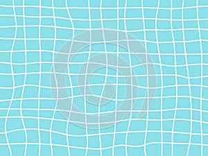 Abstract background of light white and blue wavy lines with curved grid.