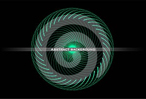 Abstract background with a linear round swirl. Template for banner, cover, leaflet, landing page. Cosmic style