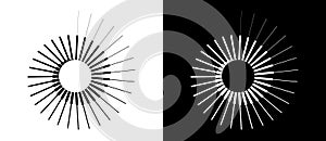 Abstract background with lines in circle. Art design spiral as logo or icon. A black figure on a white background and an equally