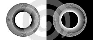 Abstract background with lines in circle. Art design spiral as logo or icon. A black figure on a white background and an equally