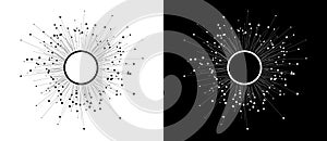 Abstract background with lines and dots in circle. Art design BIG DATA or network concept. Black lines on a white background and