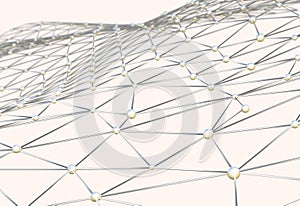 Abstract background of links and connections net nodes isolated 3d illustration