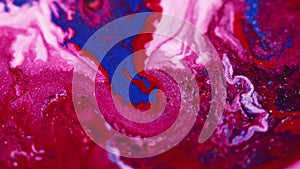 Abstract background liquid pigment red blue white