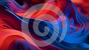 Abstract background, liquid wave, red and blue, abstract colorful background with waves, AI generated