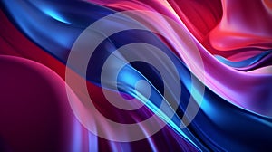 Abstract background, liquid wave, red and blue, AI generated