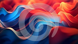 Abstract background, liquid wave, red and blue, gradient, sharp focus, abstract colorful background with waves, AI generated