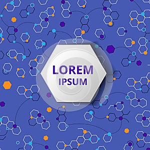 Abstract background with a lot of colorful hexagons. Vector illustration in modern flat style for poster, hi-tech technology, med