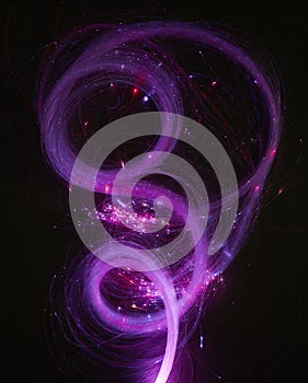 Abstract background. Luminous swirling. Elegant glowing. Sparking particle. Glint lines.