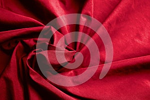 Abstract background luxury cloth or circle flower wave or wavy folds of red cloth texture