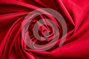 Abstract background luxury cloth or circle flower wave or wavy folds of red cloth texture