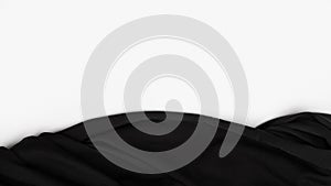 Abstract background. luxury cloth or liquid wave or wavy folds , elegant wallpaper design. soft black fabric cotton jersey. Banner