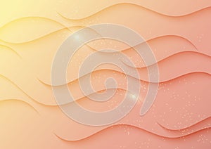 Abstract background luxury soft yellow and pink dynamic wavy light and shadow