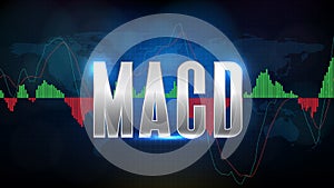 Background of MACD indicator technical analysis graph