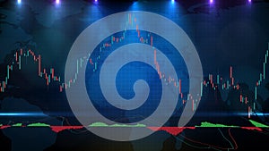 Background of MACD indicator technical analysis graph