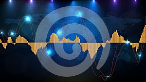 Background of MACD indicator technical analysis graph