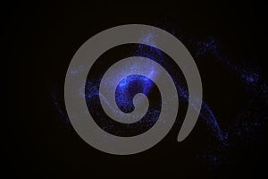 Abstract background made of blue glowing particles in shape of an eye