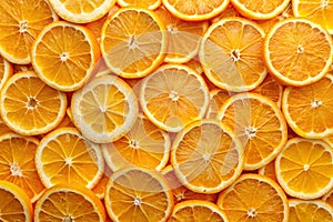 Abstract background made of fresh oranges slices photo