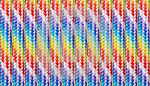 Abstract background made from rainbow colored cords