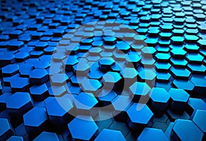 abstract background made of transparent glass and metal liquid hexagons, Materials science, man-made honeycombs,