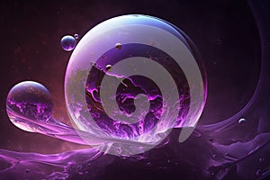 Abstract background with magic colorful sphere. Ai generative illusration