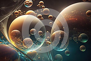 Abstract background with magic colorful sphere. Ai generative illusration