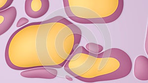 Abstract background with many different shapes that devide and collect endlessly on colorful backdrop, seamless loop