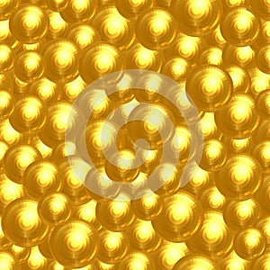 Abstract background of many golden faceted balls