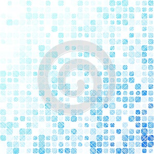 Abstract background with many squares with rounded corners. Optical effects.
