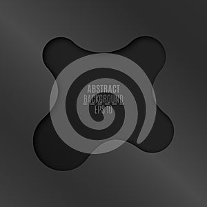 Abstract background in metaball style. An empty space for your web, business projects. Empty banner with a cut of dark gray on a b photo