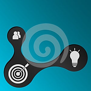 Abstract background in metaball style. Place for your web, business projects. Blank banner with a blue cutout on a black backgroun photo