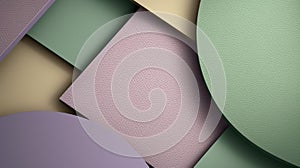 The abstract background of metal texture with empty space in lavender, mint green, and olive green colors. Exuberant 3D