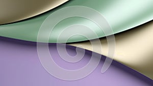 The abstract background of metal texture with empty space in lavender, mint green, and olive green colors. Exuberant 3D