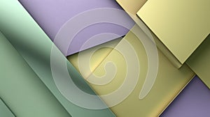 The abstract background of metal texture with empty space in lavender, mint green, and olive green colors. Exuberant 3D