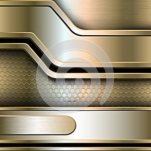 Abstract background, metallic banners